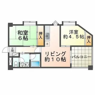 ハピネス東須磨【5階】の間取り