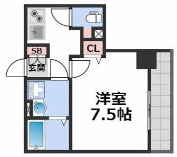 Mプラザ玉造【9階】の間取り
