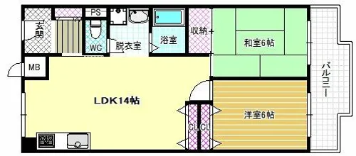 KRグランドイン【5階】の間取り