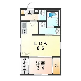 ハーモニーテラス安立4【1階】の間取り