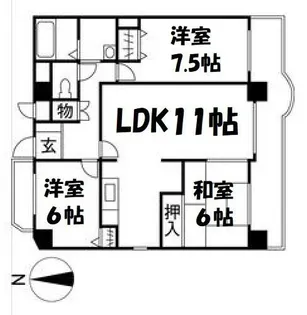グランフィルドちくさ【8階】の間取り