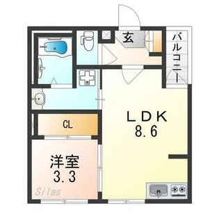 ハーモニーテラス安立Ⅳ【3階】の間取り