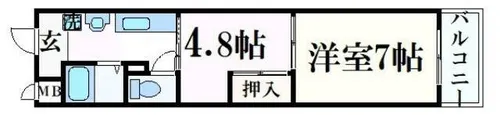 宮西パレス 壱号館【2階】の間取り