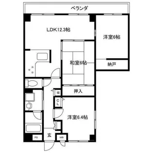 宮西パレス 壱号館【3階】の間取り