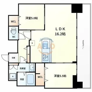 S-RESIDENCE松屋町asence【9階】の間取り