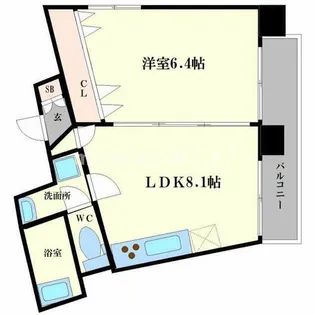 HERBE西長堀【5階】の間取り