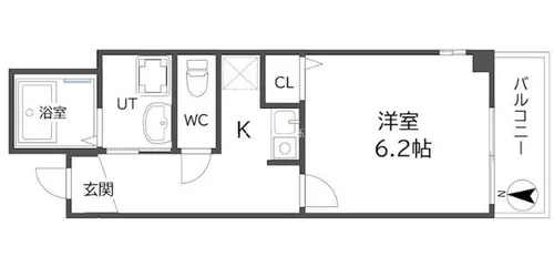 クリアフェリオ住吉【3階】の間取り