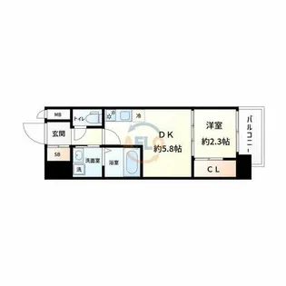セレニテ南堀江エクラ【301号室】の間取り