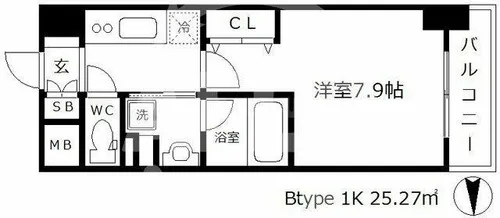 アーバネックス中崎町【9階】の間取り