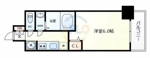 ファステート難波ヴィラント【10階】の間取り