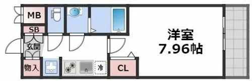 ラヴィータ難波元町【2階】の間取り