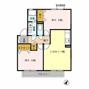 エバーグリーン A【2階】の間取り