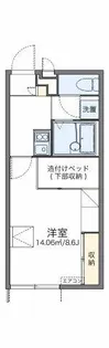 レオパレステイルザウエスト【1階】の間取り