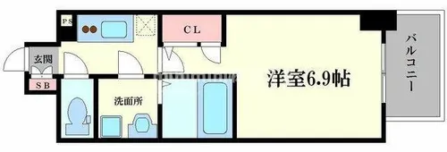 ララプレイス大阪福島ミラ【8階】の間取り