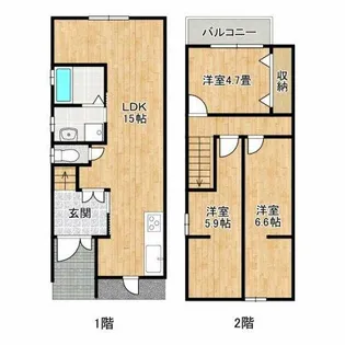 大阪府大阪市阿倍野区阪南町3丁目【一戸建】の間取り