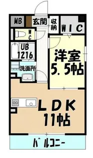 フェリオ新西【501号室】の間取り