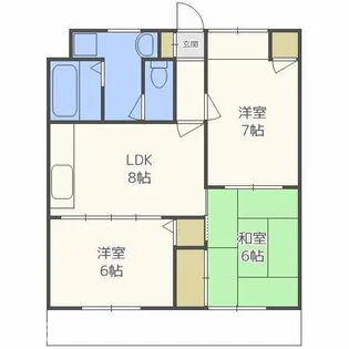 エステートピア小林【3階】の間取り