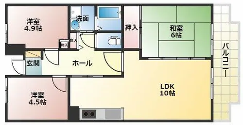 グリーンヴィラ御領【5階】の間取り