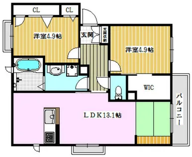 グランディール南平台B【201号室】の間取り