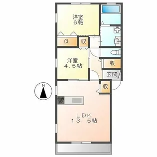 クレールメゾン丹後【2階】の間取り