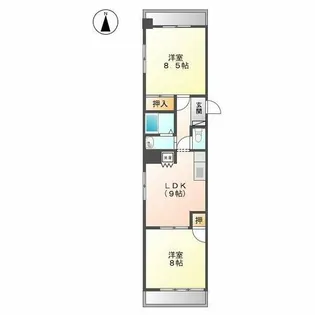 平安ビル【8階】の間取り