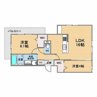 D-residence上甲子園【2階】の間取り