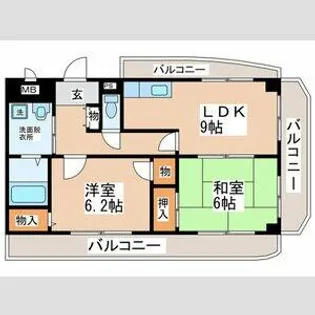 シャルマンコート喜志【4階】の間取り
