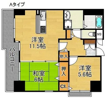 メゾンキコー住之江【7階】の間取り