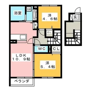 カーサ・デ・フィオーレ【2階】の間取り