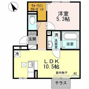 エスポワール祇園B【1階】の間取り