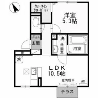 エスポワール祇園B【1階】の間取り