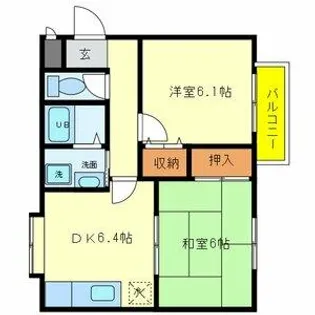 パセオグリーンA棟【1階】の間取り