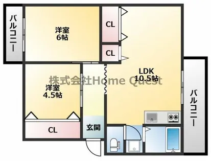 フラワリータウン志紀 D棟【4階】の間取り