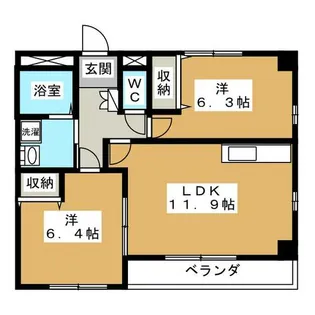 パレス ウエスト ヒルズ【2階】の間取り