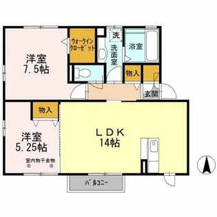 ジュネス五条【202号室】の間取り