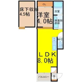 チェリーブロッサム新瑞橋【102号室】の間取り