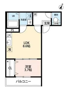 place des Rocco【101号室】の間取り