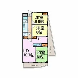 ローズガーデン楠元【3階】の間取り