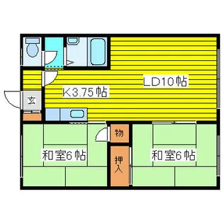 コーポ高杉【101号室】の間取り