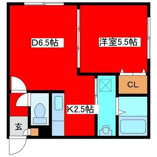 ボヌール月寒【406号室】の間取り