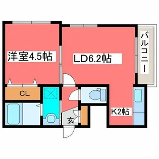 グランディール月寒2-6【2階】の間取り