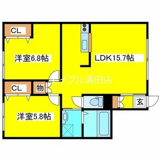 エルムハイツⅤ【103号室】の間取り