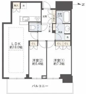 グランドメゾン新梅田タワー THE CLUB RESIDENCE【27階】の間取り