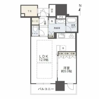 ブランズタワー梅田North【25階】の間取り