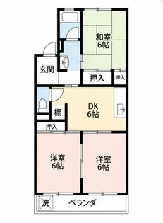 雁ヶ音マンション【206号室】の間取り