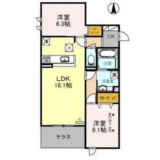 大阪府茨木市上穂積2丁目【アパート】の間取り