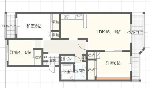 ECLARGE(エクラージュ) A棟【4階】の間取り