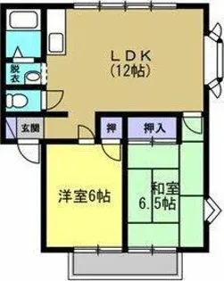 サンビレッジ住吉A・B・C・D【D203号室】の間取り