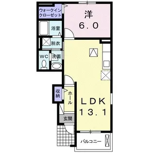 クレール聖徳A【1階】の間取り