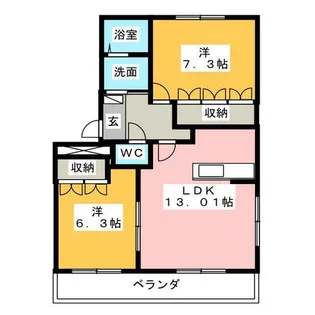 サンパティーク【2階】の間取り